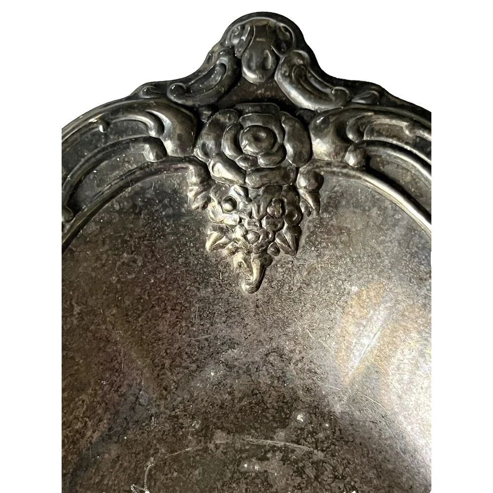 Vintage ONEIDA OL Silverplate Dish Relish Candy Dessert Butter Tray Engraved USA